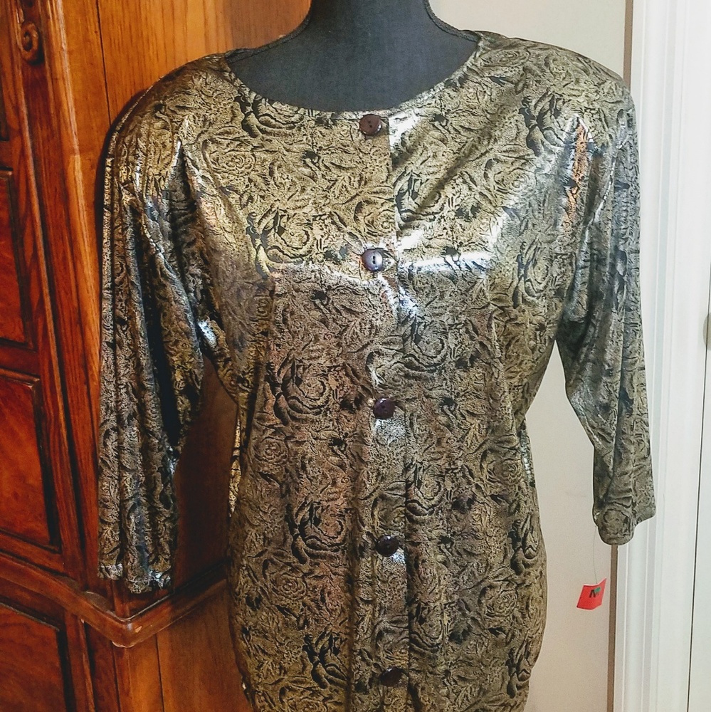 Metallic Black and Gold Blouse